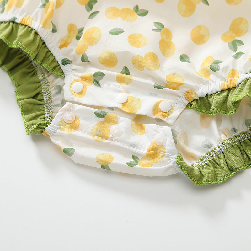 Summer Arrival Baby Girls Cute Sleeveless Fruits Pattern Printed Strap Onesies, MyKids-USA®, Baby One-Pieces, MyKids-USA -  -  -  -  -  -  - 