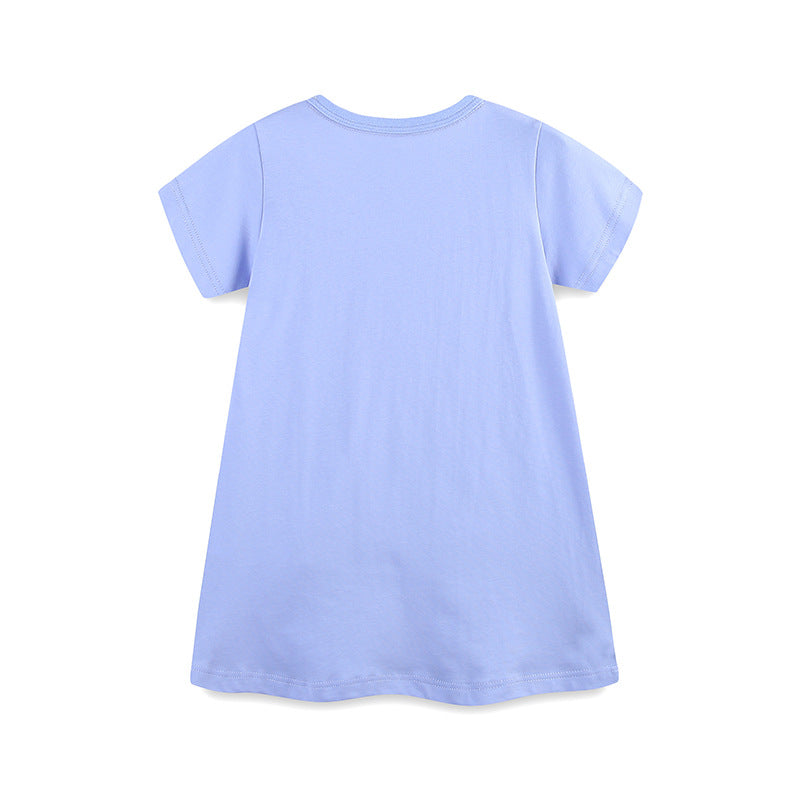 Summer Arrival Rabbit and Strawberry Cartoon Pattern Short Sleeves Dress for Stylish Girls, MyKids-USA®, Baby & Toddler Dresses, MyKids-USA -  -  -  -  -  -  - 