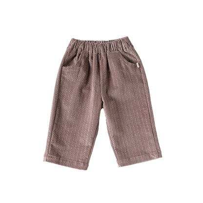 Spring and Autumn Arrival Baby Kids Unisex Striped Pattern Casual Pants, MyKids-USA®, Trousers, MyKids-USA - Size/Age - 80 (9-12M) - Color - Purple -  -  - TR2509282343