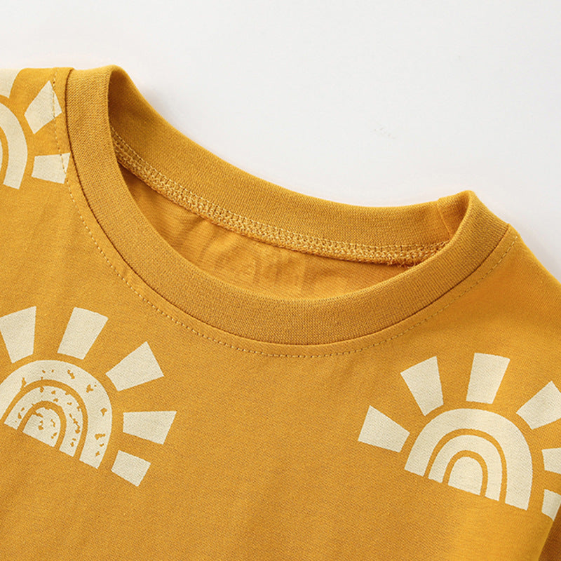 Summer Baby Kids Casual Sunrise Pattern T-shirt and Shorts Clothing Set for Boys, MyKids-USA®, Baby & Toddler Outfits, MyKids-USA -  -  -  -  -  -  - 