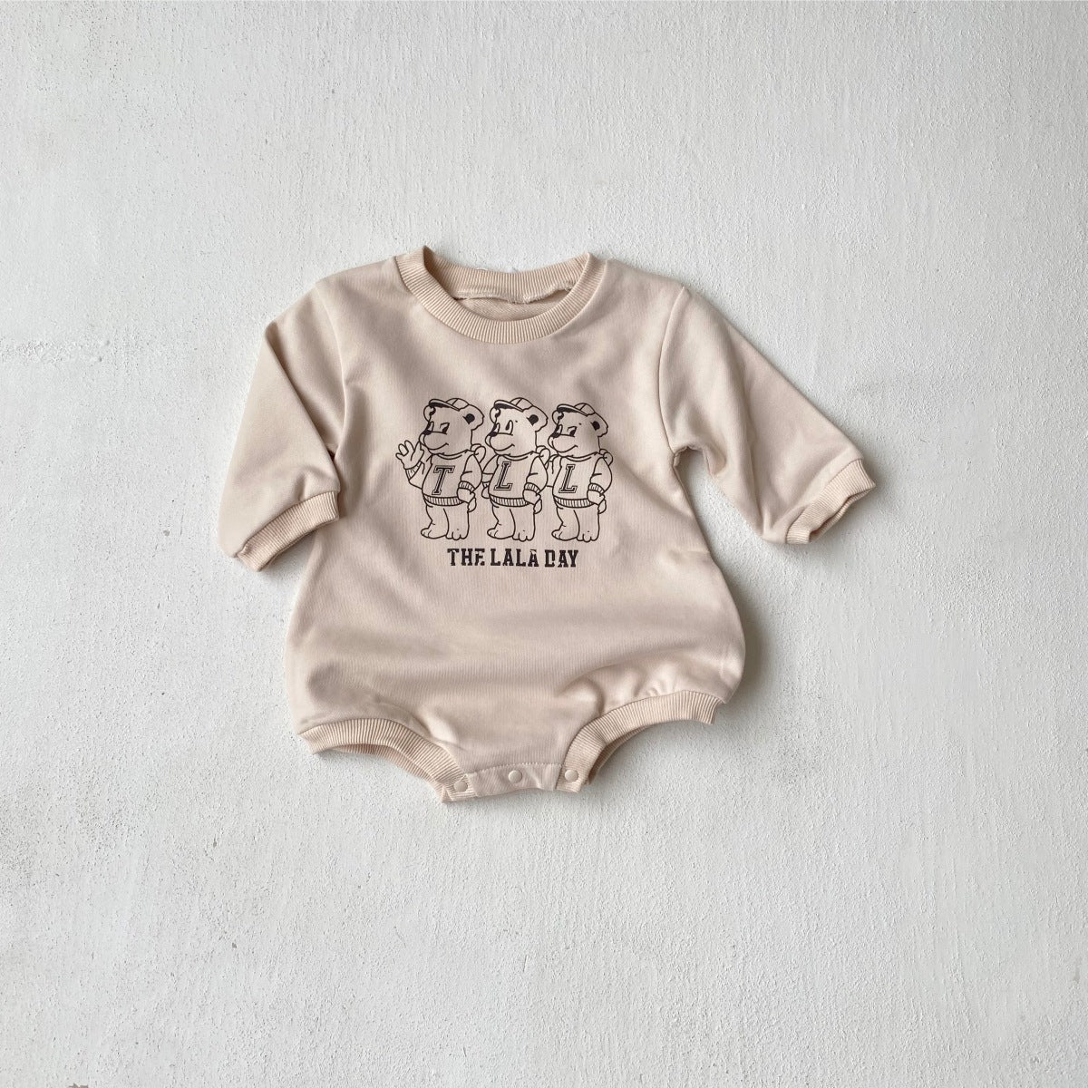MyKids-USA® Autumn Arrival Baby Kids Long Sleeves Teddy Bear and Letters Pattern Bodysuit
