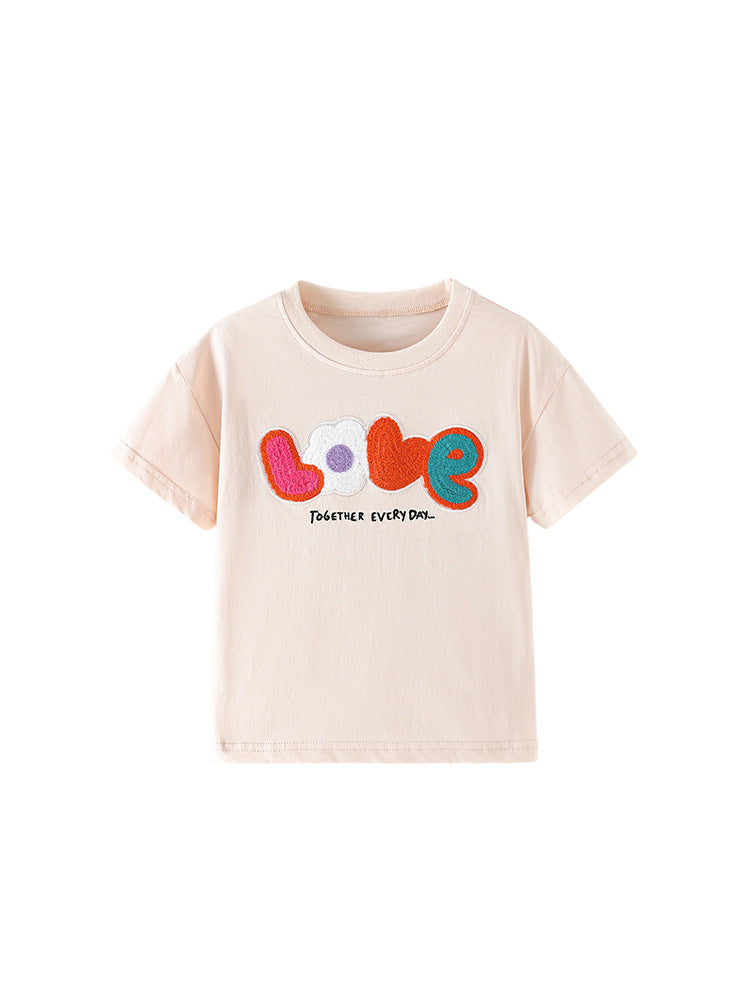 Summer Girls’ Letters Pattern T-shirt in European and American Style, MyKids-USA®, T-Shirts, MyKids-USA -  -  -  -  -  -  - .
