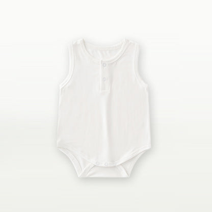 Baby Unisex Solid Color Sleeveless Summer Onesies