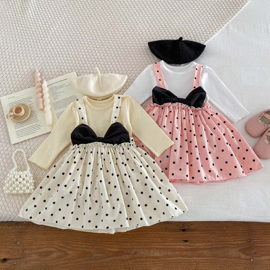 Spring Baby Kids Girls Plain Long Sleeves Base Sweatshirt And Suspender Skirt Clothing Set, MyKids-USA®, Baby & Toddler Dresses, MyKids-USA -  -  -  -  -  -  - 