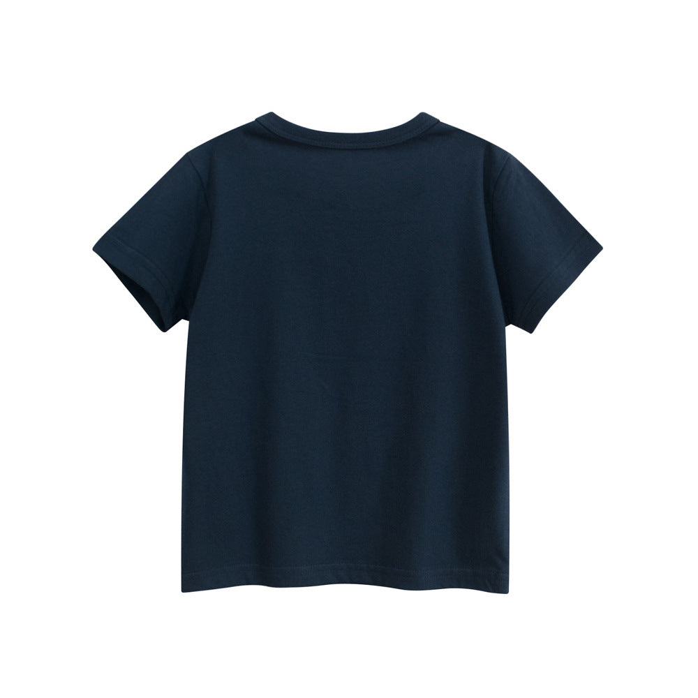 Summer Boys’ Digger Cartoon and Letters Pattern T-shirt in European and American Style, MyKids-USA®, Baby & Toddler Tops, MyKids-USA -  -  -  -  -  -  - 