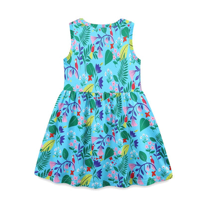 Summer Arrival Leaves and Animals Pattern Sleeveless Dress for Stylish Girls, MyKids-USA®, Baby & Toddler Dresses, MyKids-USA -  -  -  -  -  -  - 