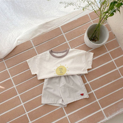 Baby Fruit Embroidered Pattern Summer Beach Comfy Shorts