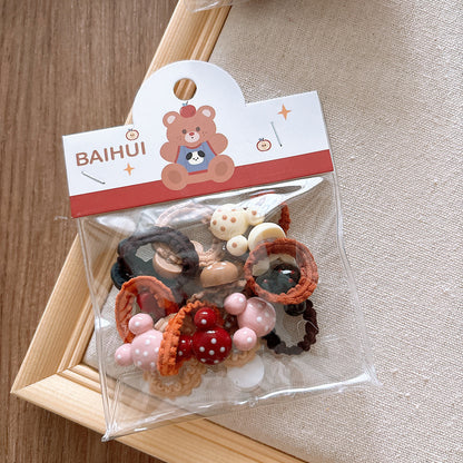 Collection of Versatile Cute Cartoon Small Children’s Star Hair Clip and Lace Baby Headband, MyKids-USA®, Hair Pins, Claws & Clips, MyKids-USA - Size/Age - Average Size (0-12Y） - Color - Beige -  -  - TR2411201359-B.