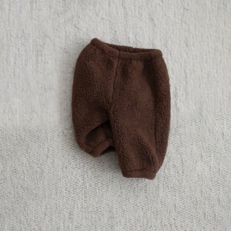 Winter and Spring Arrival Baby Unisex Fluffy Solid Color Pants, MyKids-USA®, Trousers, MyKids-USA - Size/Age - 73 (6-9M) - Color - Brown -  -  - TR2601112352-B.