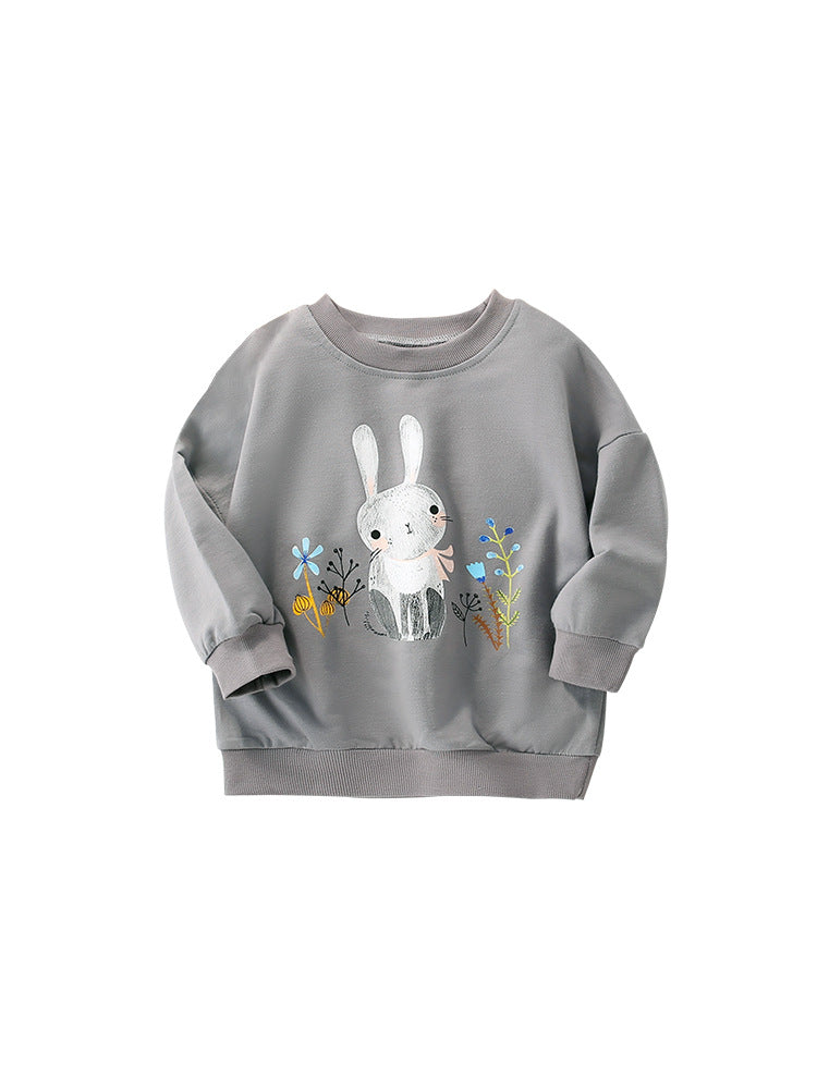 Baby Girl In Autumn And Winter Cartoon Print Pattern Comfy Cotton Pullover, MyKids-USA®, Baby & Toddler Outerwear, MyKids-USA - Size/Age - 90 (12-24M) - Color - Grey -  -  - QQ2310201004-C