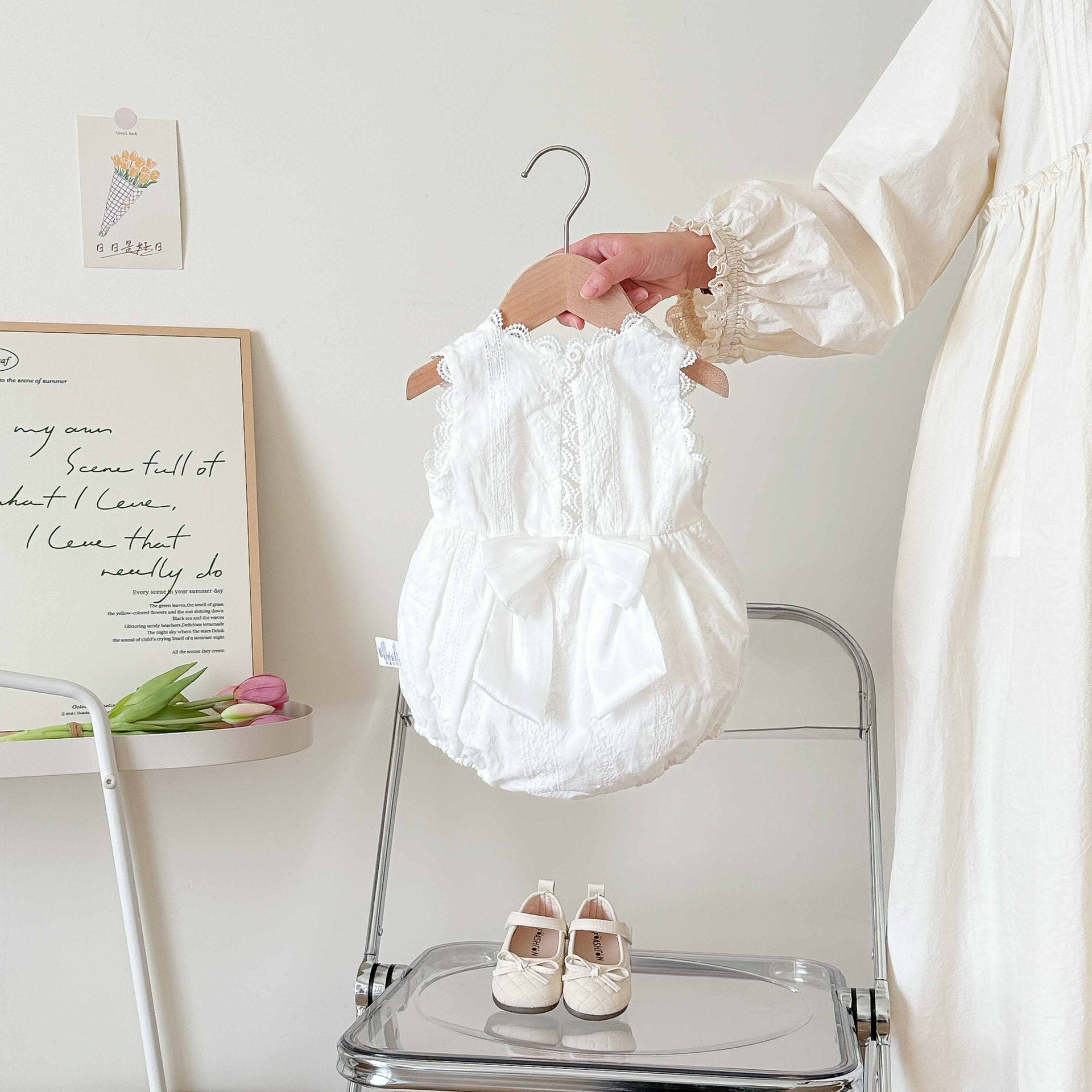 Summer Arrival Baby Girls Cute Solid Color Sleeveless Flowers Embroidered Onesies, MyKids-USA®, Baby One-Pieces, MyKids-USA -  -  -  -  -  -  - 