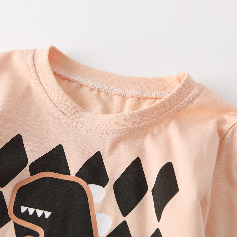 Autumn and Spring Arrival Cartoon and Geometric Pattern Long Sleeves Top for Boys, MyKids-USA®, Shirts, MyKids-USA -  -  -  -  -  -  - 