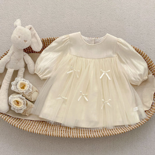 Arrival Spring and Autumn Baby Kids Girls Tulle Patchwork Onesies and Dress – Princess Sister Matching Set, MyKids-USA®, Baby & Toddler Outfits, MyKids-USA - Size/Age - 66 (3-6M) - Color - Beige -  -  - TR2601142331-B.