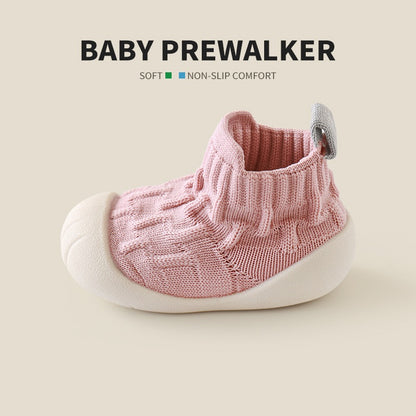 Spring and Autumn Baby Unisex Patchwork Jacquard Pattern Toddler Soft-Sole Walking Shoes, MyKids-USA®, First Steps & Crawlers, MyKids-USA - Size/Age - insole length 11.50 cm - Color - Pink -  -  - TR2511140100-E