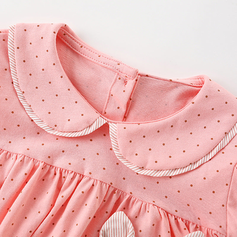 Summer Arrival Rabbit and Dots Pattern Short Sleeves Cute Dress for Stylish Girls, MyKids-USA®, Baby & Toddler Dresses, MyKids-USA -  -  -  -  -  -  - 