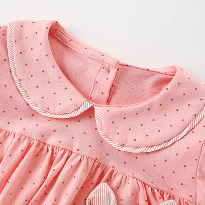 Summer Arrival Rabbit and Dots Pattern Short Sleeves Cute Dress for Stylish Girls, MyKids-USA®, Baby & Toddler Dresses, MyKids-USA -  -  -  -  -  -  - 