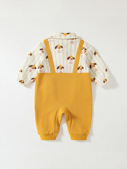 Spring Arrival Baby Cartoon Puppy Pattern Romper with Turn-down Collar, MyKids-USA®, Baby One-Pieces, MyKids-USA -  -  -  -  -  -  - 