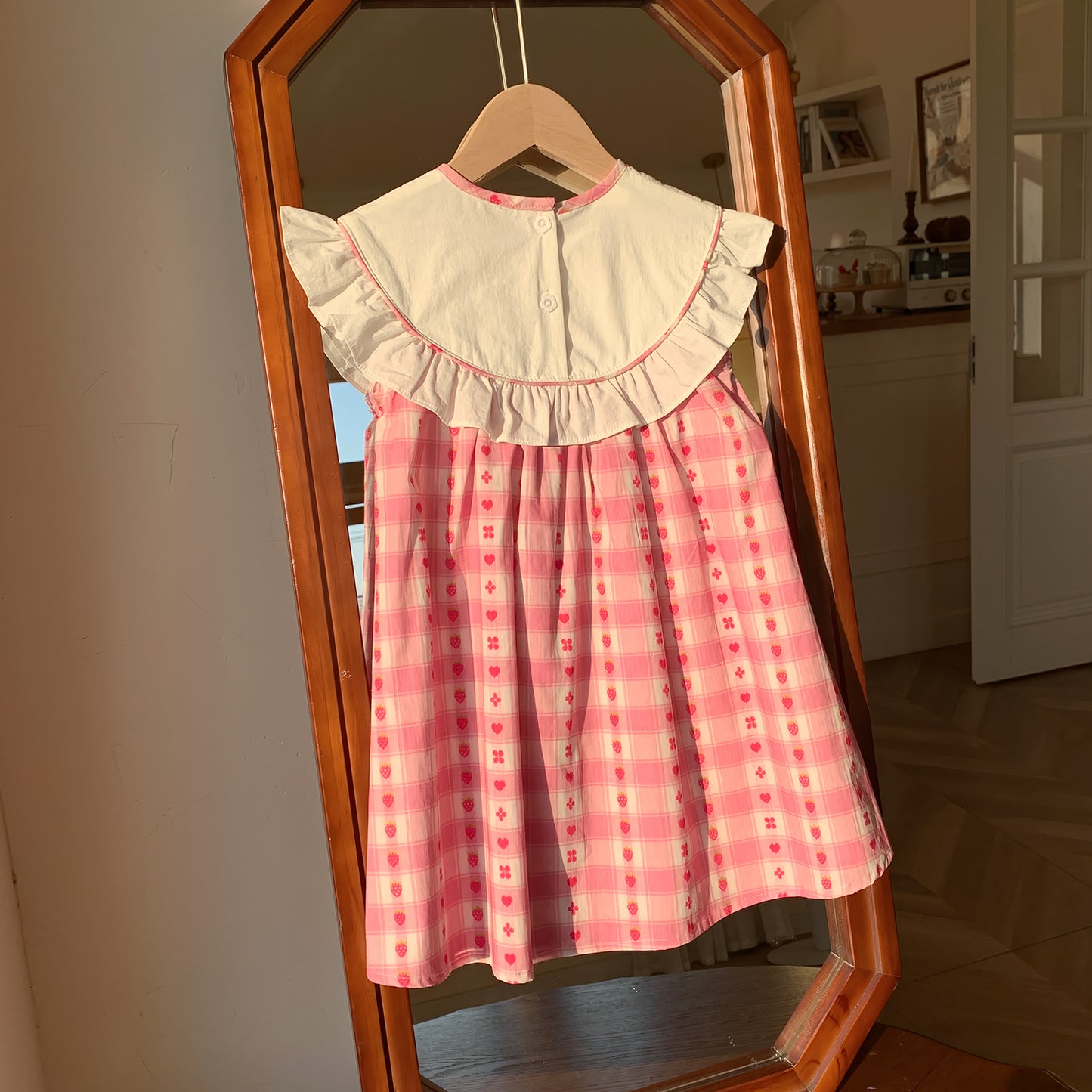 Summer Baby Kids Girls Cute Sleeveless Fruits Pattern Embroidered Plaid Dress, MyKids-USA®, Baby & Toddler Dresses, MyKids-USA -  -  -  -  -  -  - 