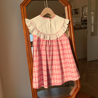 Summer Baby Kids Girls Cute Sleeveless Fruits Pattern Embroidered Plaid Dress, MyKids-USA®, Baby & Toddler Dresses, MyKids-USA -  -  -  -  -  -  - 