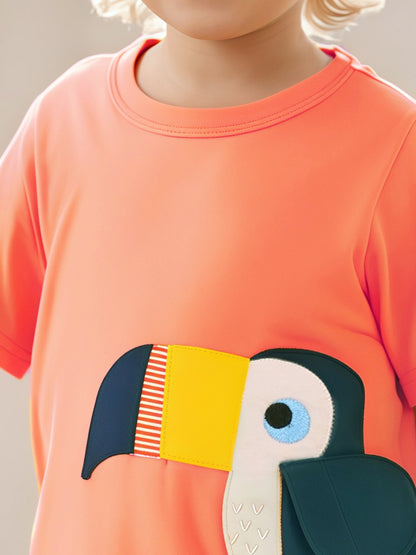 Kids’ Birds Cartoon Pattern Short Sleeves T-shirt in European and American Style for Summer, MyKids-USA®, Baby & Toddler Tops, MyKids-USA -  -  -  -  -  -  - 