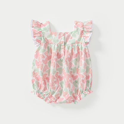 Summer Arrival Baby Girls Cute Hearts Pattern Fly Sleeves Onesies, MyKids-USA®, Baby One-Pieces, MyKids-USA -  -  -  -  -  -  - 