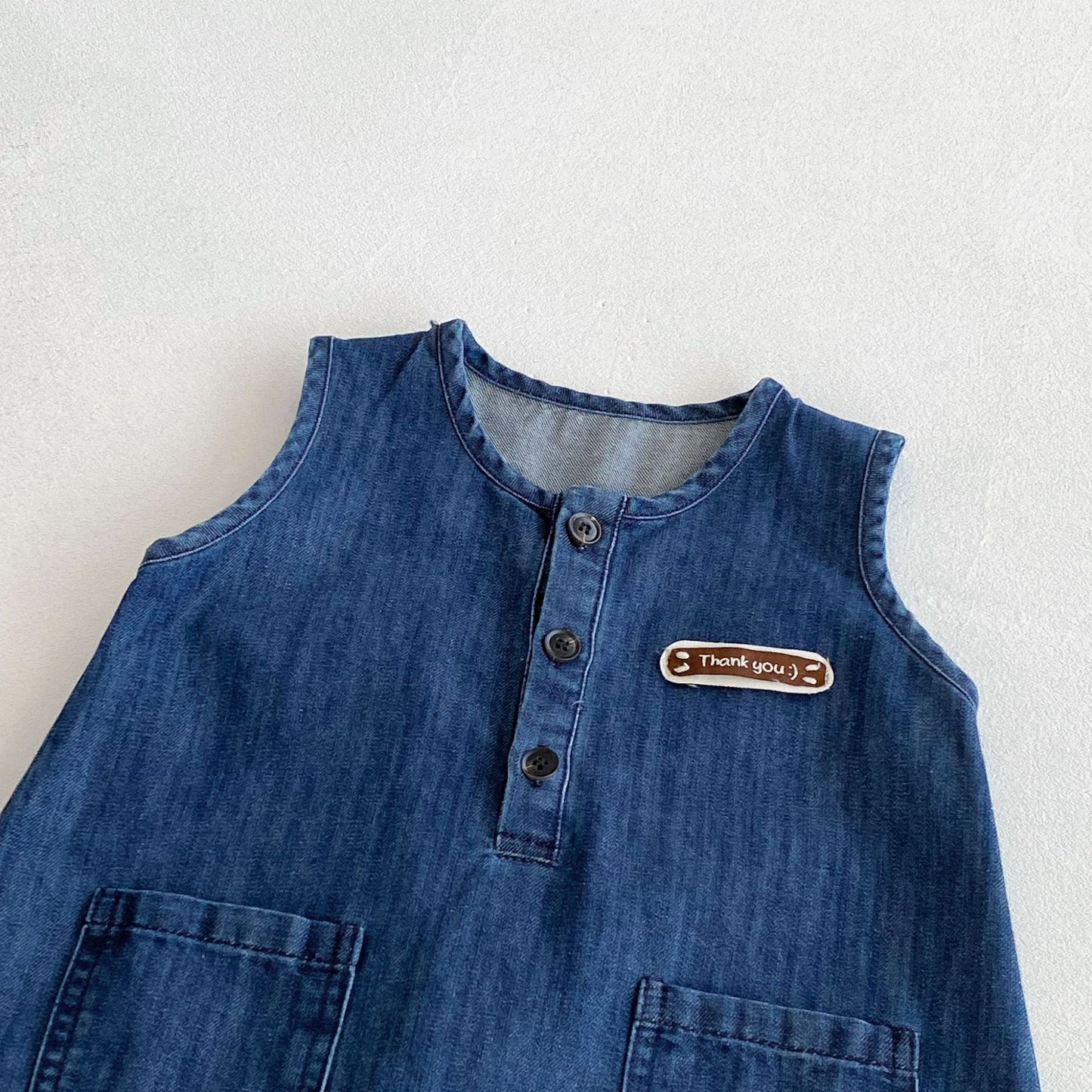 Autumn Arrival Baby Unisex Sleeveless Letters Pattern Denim Rompers, MyKids-USA®, Baby & Toddler Outfits, MyKids-USA -  -  -  -  -  -  - 