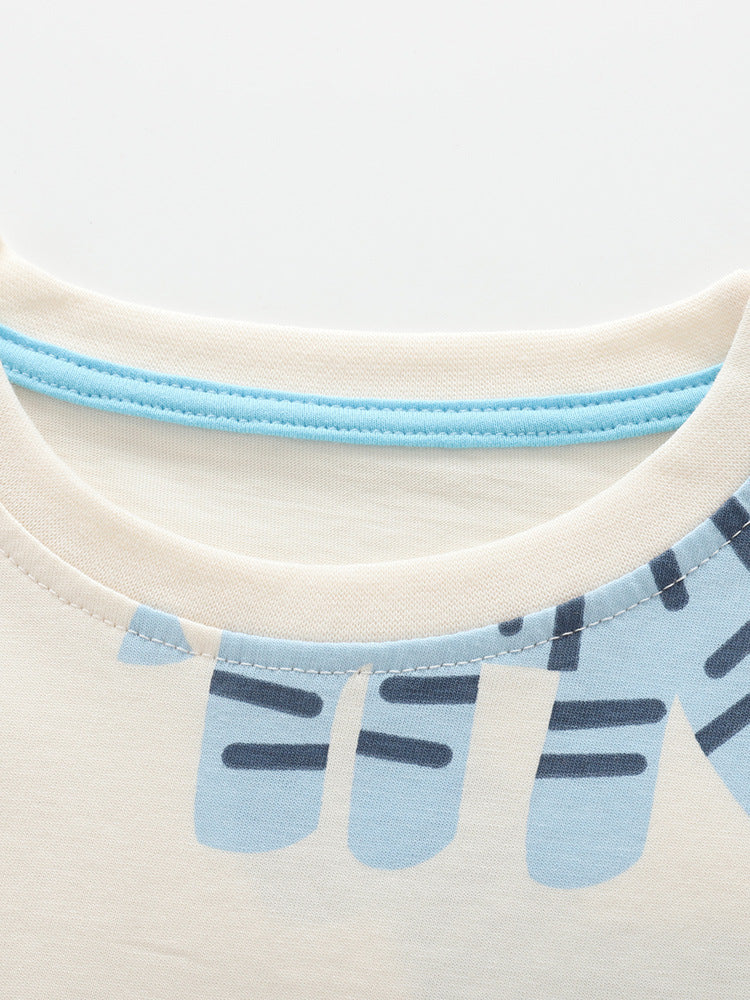 Arrival Summer Baby Kids Boys Short Sleeves Cartoon Pattern T-shirt and Shorts Clothing Set