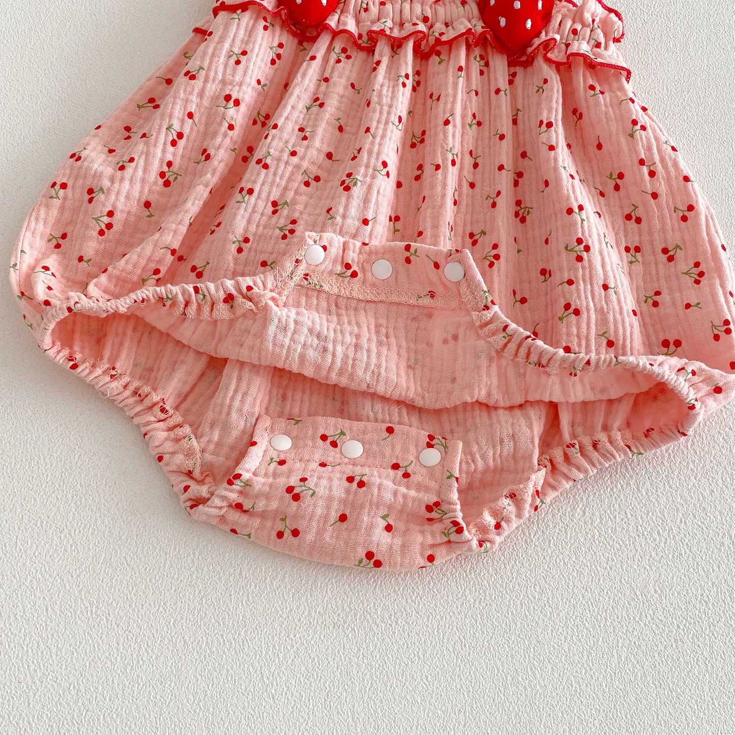 Design Summer Baby Kids Girls Pink Sleeveless Fruits Pattern Strap Bodysuit, MyKids-USA®, Baby One-Pieces, MyKids-USA -  -  -  -  -  -  - .