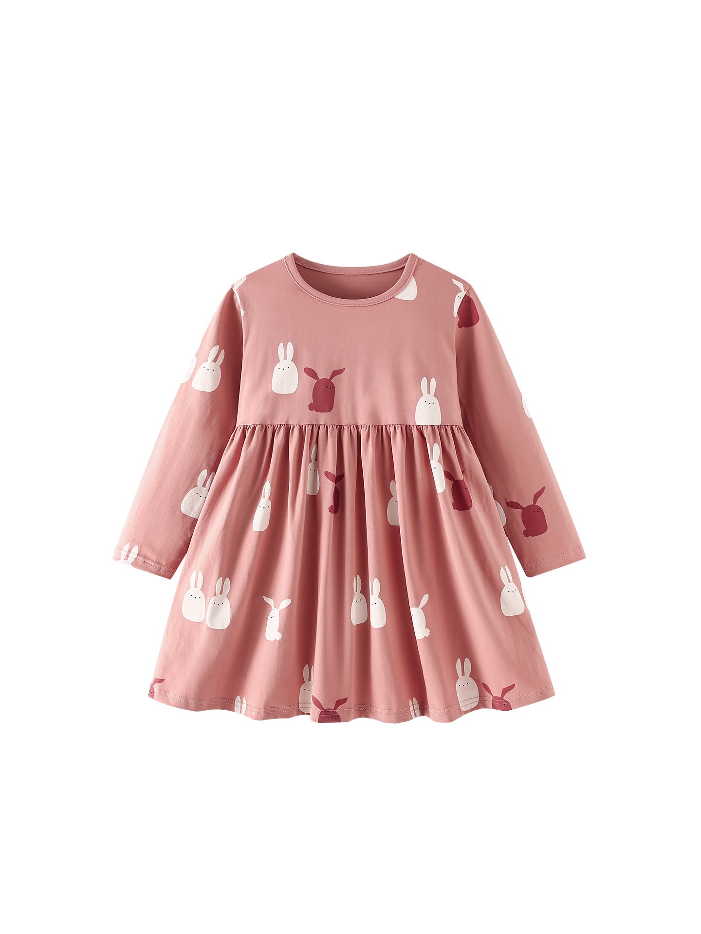 MyKids-USA® Autumn Arrival Baby Kids Girls Rabbits Pattern Long Sleeves Dress
