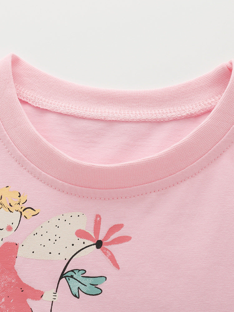 Summer Baby Kids Girls Short Sleeves Flowers and Cartoon Pattern Dress, MyKids-USA®, Baby & Children's Dresses, MyKids-USA -  -  -  -  -  -  - .