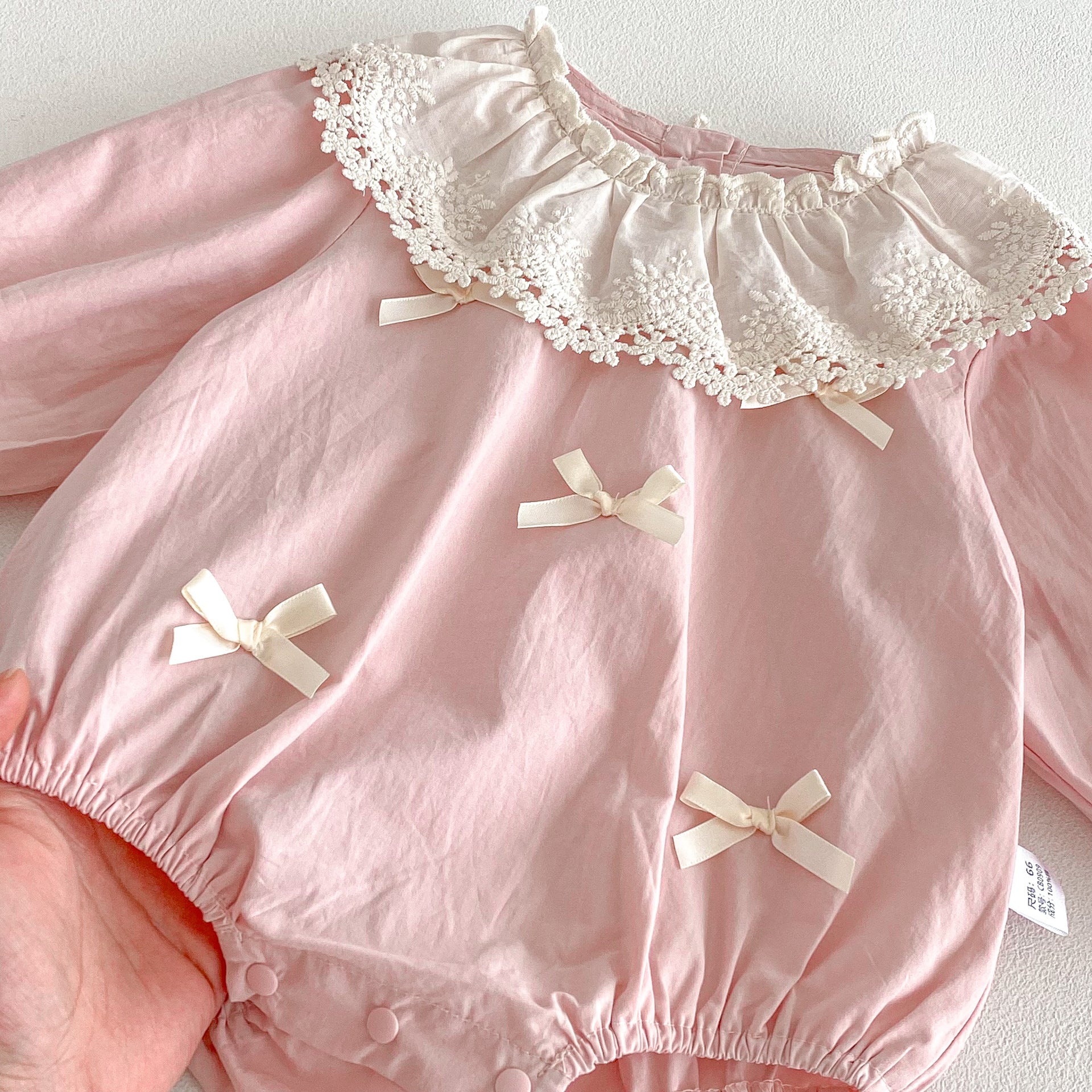 Spring and Autumn Arrival Baby Girls Long Sleeves Cute Floral Collar Pink Bodysuit, MyKids-USA®, Baby One-Pieces, MyKids-USA -  -  -  -  -  -  - .