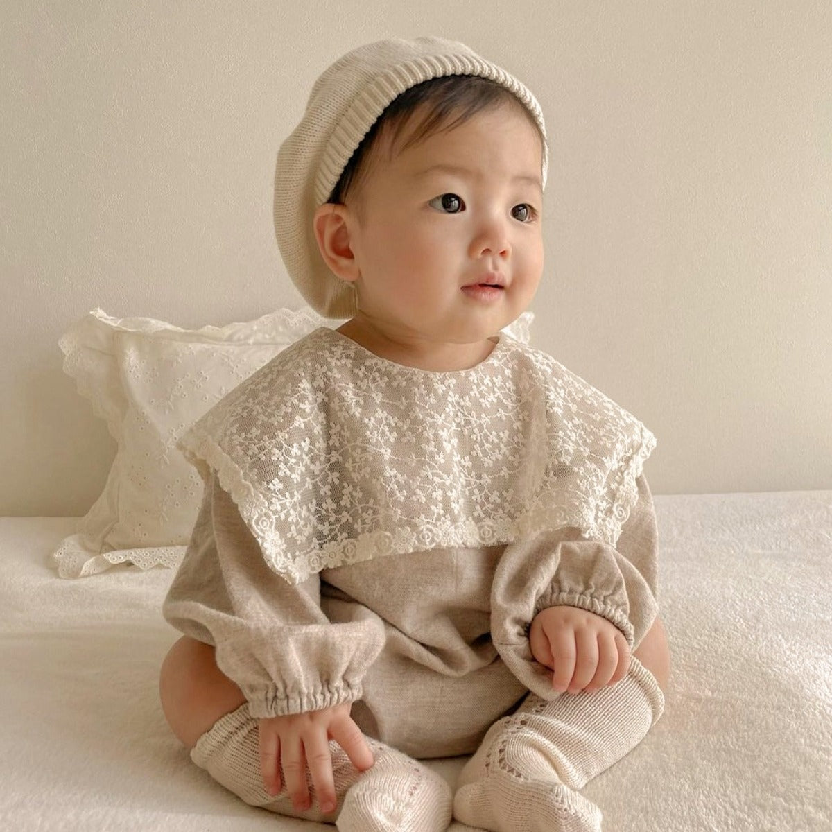 MyKids-USA® Autumn Long Sleeve Lace Collar Baby Kids Girls Princess Bodysuit