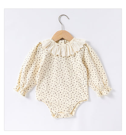 pring Baby Kids Girls Floral Pattern Long Sleeves Onesies and Top Shirt – Sister Matching Set, MyKids-USA®, Baby & Toddler Outerwear, MyKids-USA - Size/Age - 66 (3-6M) - Color - Beige -  -  - TR2410171646-B