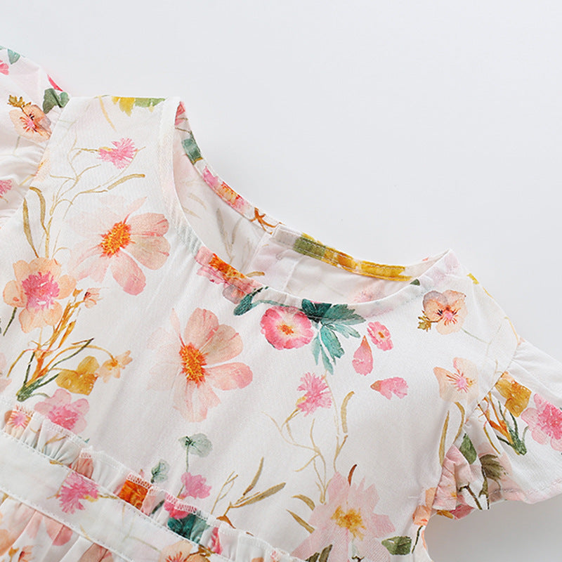 Summer Arrival Floral Pattern Fly Sleevels Dress for Stylish Girls, MyKids-USA®, Baby & Toddler Dresses, MyKids-USA -  -  -  -  -  -  - 