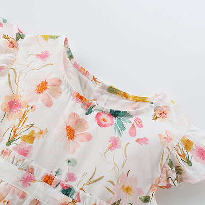 Summer Arrival Floral Pattern Fly Sleevels Dress for Stylish Girls, MyKids-USA®, Baby & Toddler Dresses, MyKids-USA -  -  -  -  -  -  - 