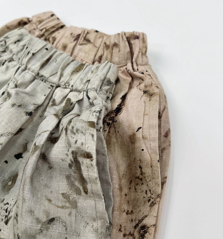 Summer Arrival Unisex Casual Wash-Painting Pattern Cotton Shorts, MyKids-USA®, Shorts, MyKids-USA -  -  -  -  -  -  - 