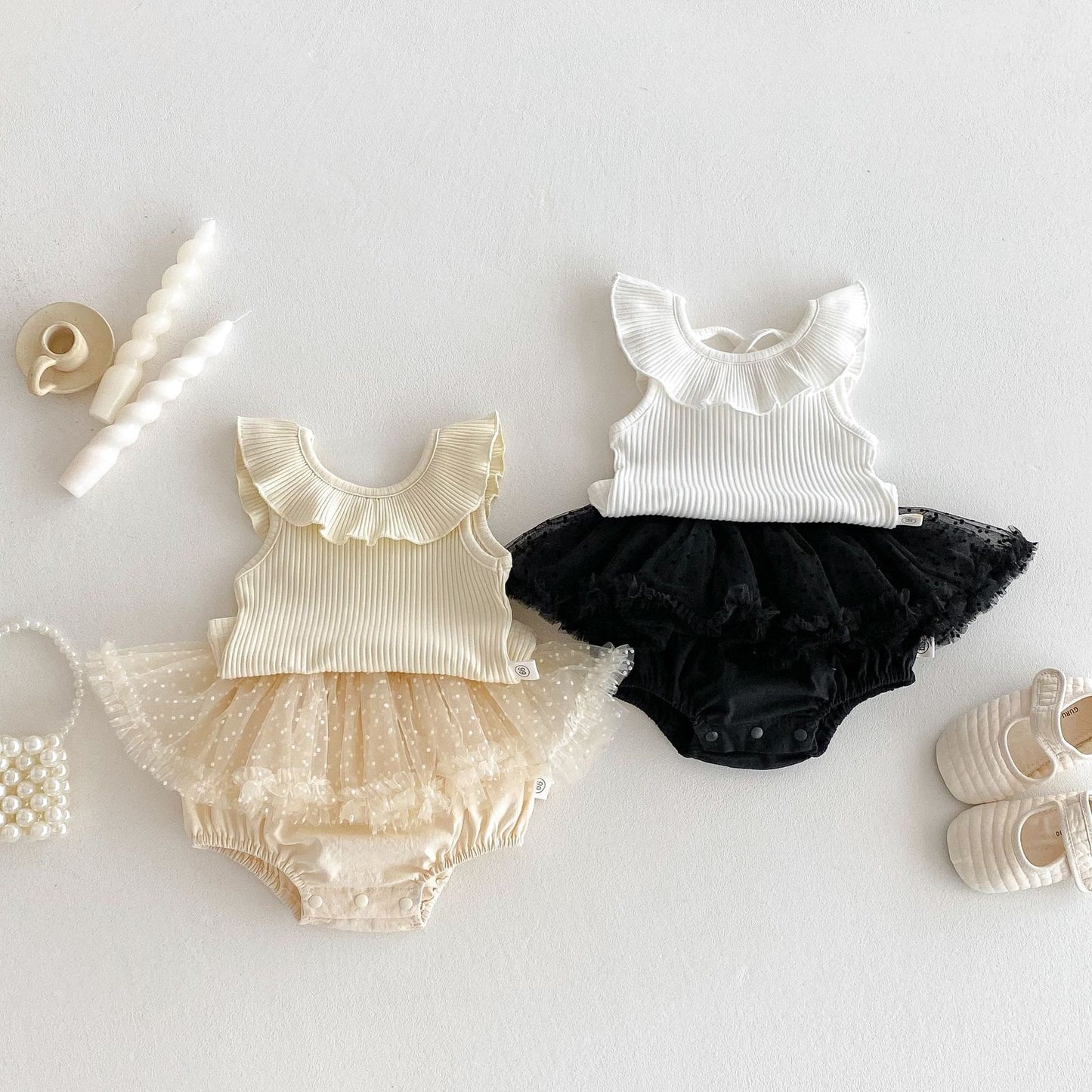 Summer Hot Selling Baby Girls Sleeveless Solid Color Vest and Tulle Patchwork Bloomers Clothing Set, MyKids-USA®, Baby & Toddler Outfits, MyKids-USA -  -  -  -  -  -  - 