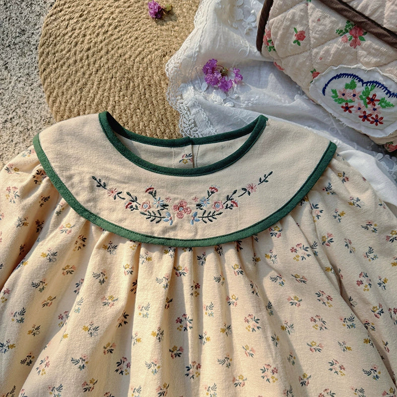 Autumn Arrival Baby Kids Girls French Style Floral Pattern Long Sleeves Dress, MyKids-USA®, Baby & Toddler Dresses, MyKids-USA -  -  -  -  -  -  - 