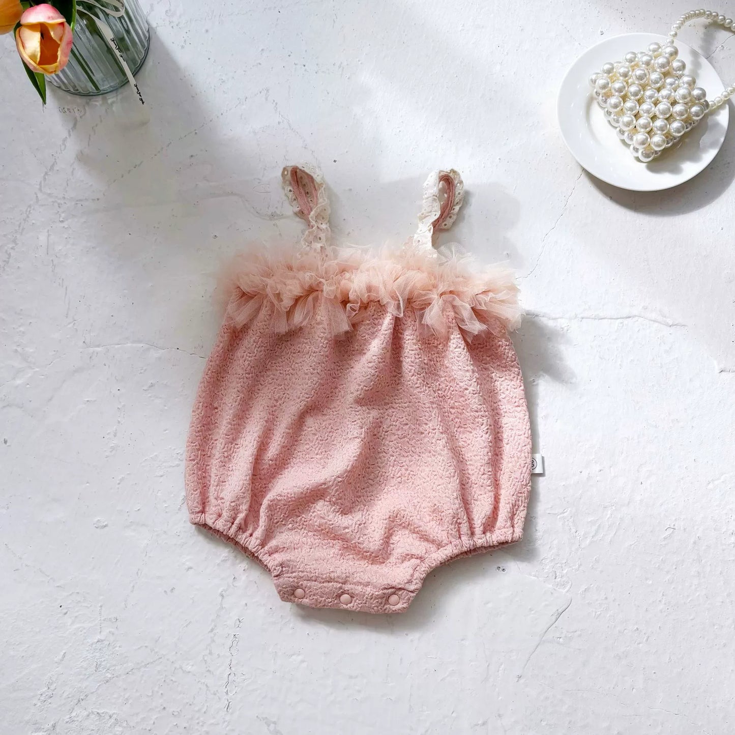 Summer Arrival Baby Girls Cute Sleeveless Ruffle Lace Decorated Onesies, MyKids-USA®, Baby One-Pieces, MyKids-USA -  -  -  -  -  -  - 