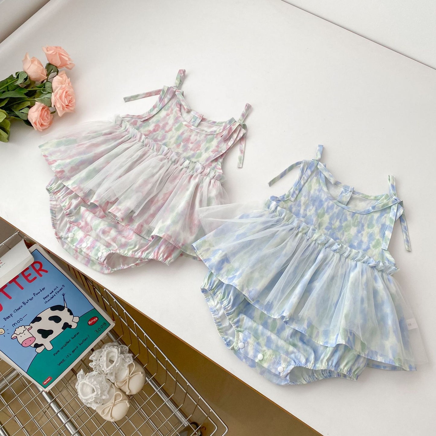 Summer Arrival Baby Girls Cute Tie Dye Sleeveless Dress Design Strap Onesies, MyKids-USA®, Baby One-Pieces, MyKids-USA -  -  -  -  -  -  - 