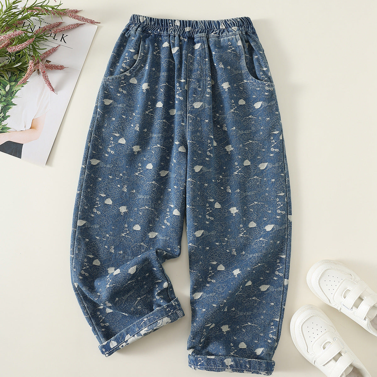 MyKids-USA® Arrival Autumn Girls Hearts Pattern Jeans
