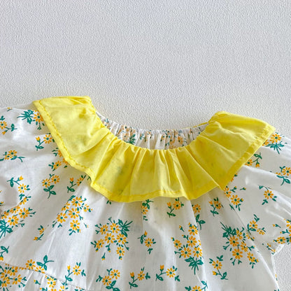 Summer Arrival Baby Girls Short Sleeves Flowers Pattern Bodysuit with Hat, MyKids-USA®, Bodysuits, MyKids-USA® -  -  -  -  -  -  - .