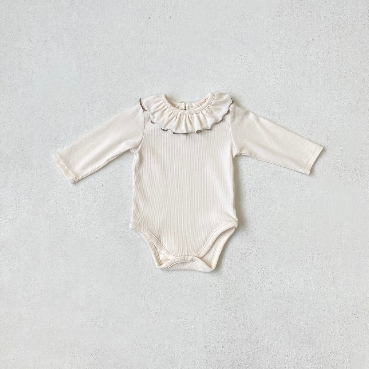 Arrival Autumn and Spring Baby Girls Simple Solid Color Long Sleeves Bodysuit, MyKids-USA®, Bodysuits, MyKids-USA - Size/Age - 66 (3-6M) - Color - Beige -  -  - TR2601071059-A.