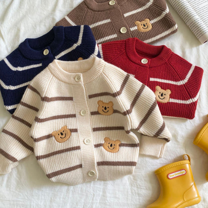 Autumn and Winter Arrival Baby Kids Unisex Teddy Bears Pattern Long Sleeves Casual Cardigan, MyKids-USA®, Cardigans, MyKids-USA -  -  -  -  -  -  - 