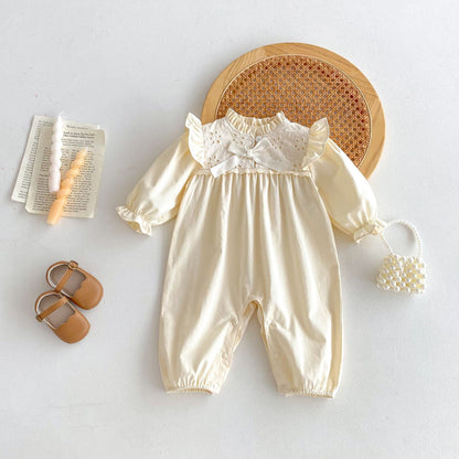 Autumn Arrival Baby Girls Long Sleeves Floral Hollow Out Rompers, MyKids-USA®, Baby One-Pieces, MyKids-USA -  -  -  -  -  -  - 