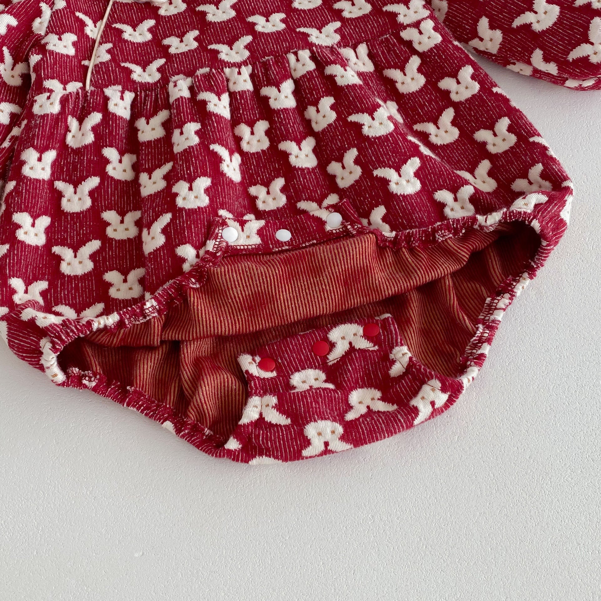 Autumn Arrival Baby Girls Long Sleeves Rabbits Jacquard Pattern Onesies, MyKids-USA®, Baby One-Pieces, MyKids-USA -  -  -  -  -  -  - 