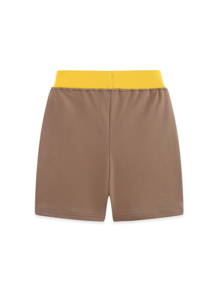 MyKids-USA® Summer Arrival Baby Kids Boys Cartoon Embroidered Pattern Color Patchwork Shorts