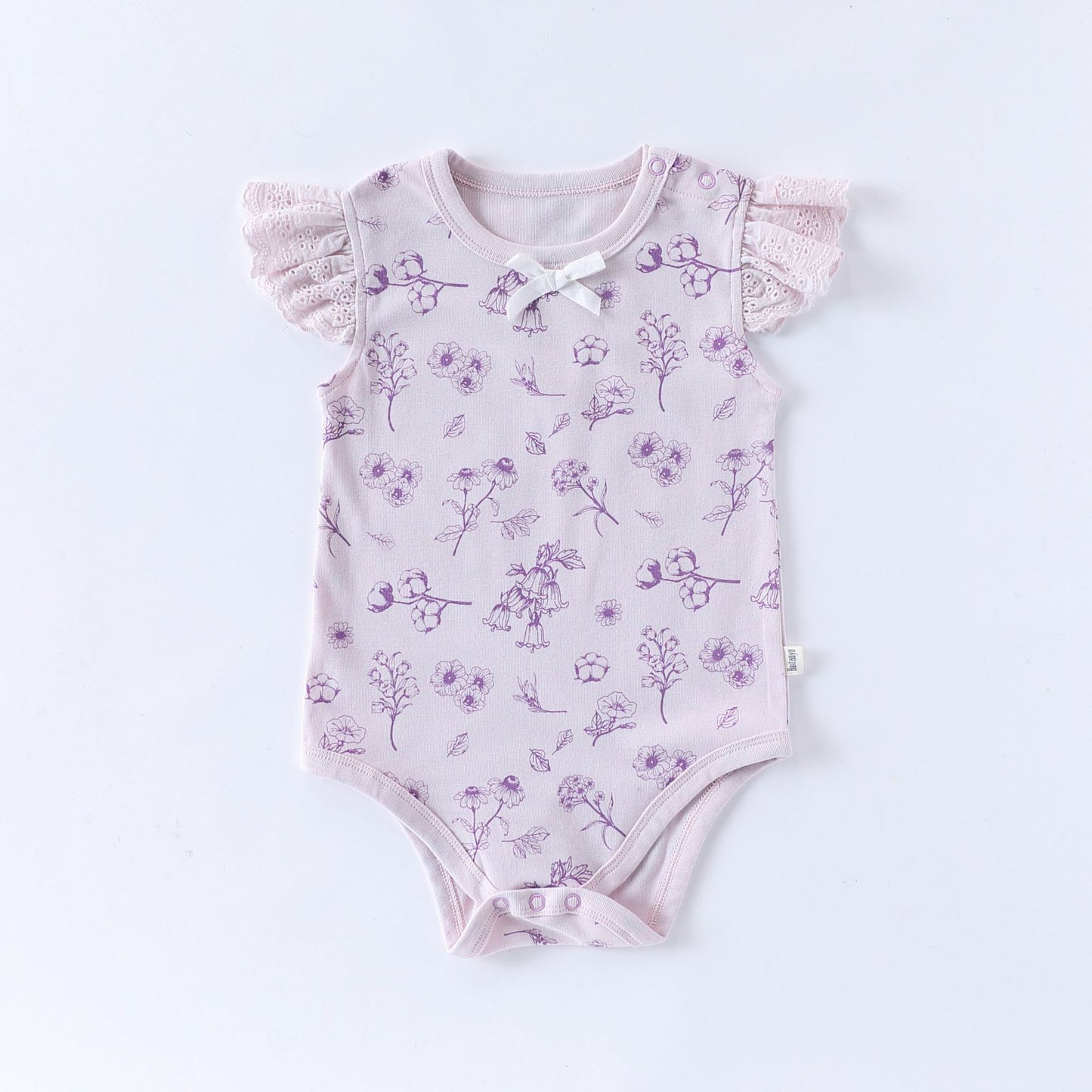 Summer Arrival Baby Girls Fly Sleeves Floral Pattern Onesies Bodysuits, MyKids-USA®, Baby One-Pieces, MyKids-USA - Size/Age - 66 (3-6M) - Color - Purple -  -  - TR2504112050-C