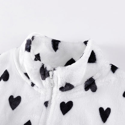 Autumn and Winter Arrival Baby Kids Girls Long Sleeves Fleece-line Hearts Pattern Coat, MyKids-USA®, Baby & Toddler Coats & Jackets, MyKids-USA -  -  -  -  -  -  - 