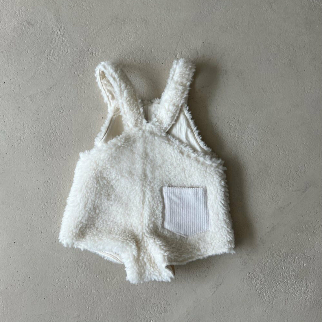 Winter Arrival Baby Unisex Sleeveless Plain Fluffy Onesies with Hat, MyKids-USA®, Bodysuits, MyKids-USA -  -  -  -  -  -  - .